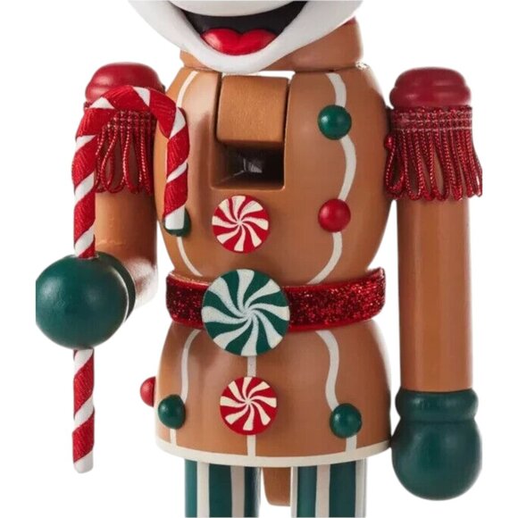 Hallmark 13.5” GINGERBREAD BOY MICKEY MOUSE NUTCRACKER Wood Disney Candy Cane - Picture 3 of 7